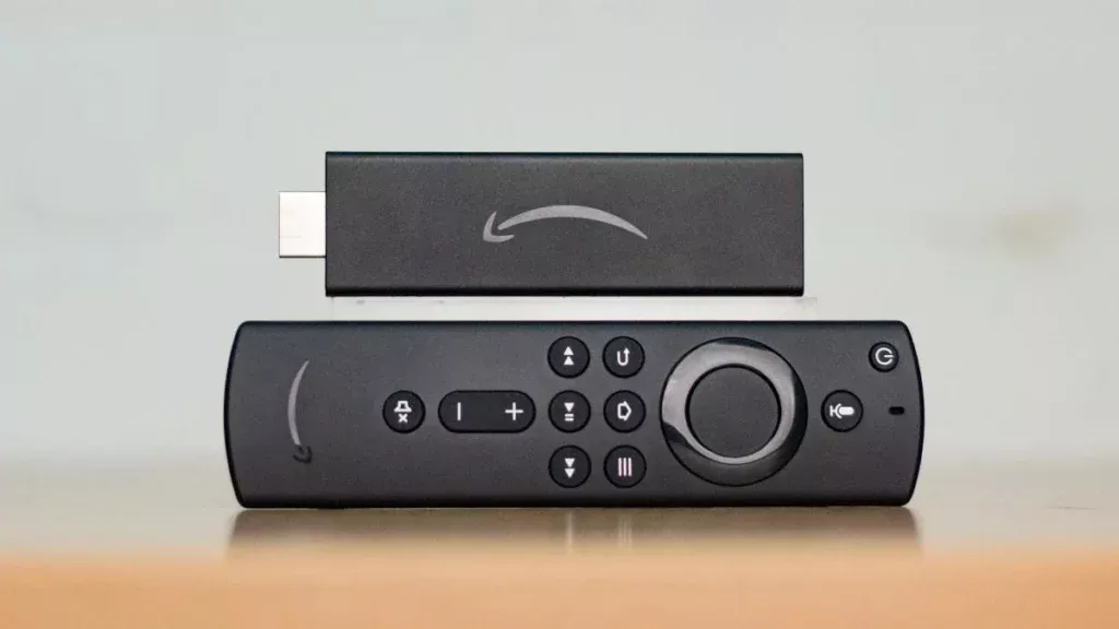 Amazon Fire TV Stick and remote used to install IBO Player